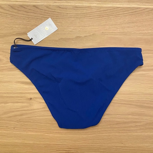 Shade & Shore Textured Hipster Bikini Bottom, Midnight Blue Dot - NEW - Picture 3 of 11